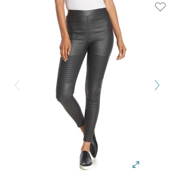 Pants - OOBERSWANK Coated High Waisted Moto Leggings - Hunter green